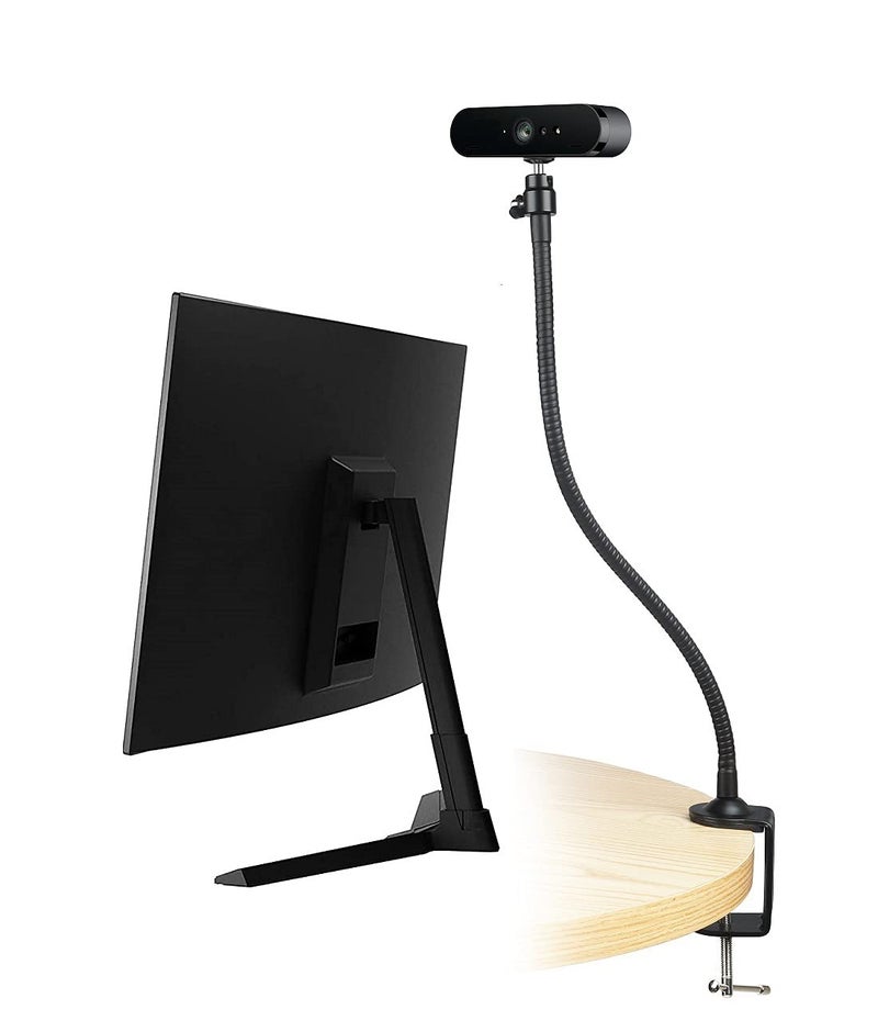 AceTaken 25 inch Flexible Desktop Jaw Long Arm Clamp Mount Holder Stand Compatible with Logitech MX Brio 4K, Brio 4K, Brio 500 Webcams - Image 2